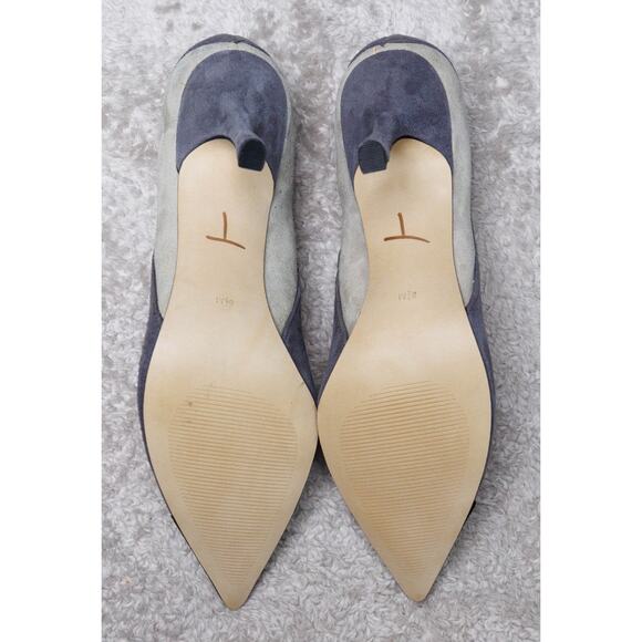 Audrey Brooke Black Gray Suede Cap Toe Heels Pumps Womens Size 8.5 - Picture 6 of 16